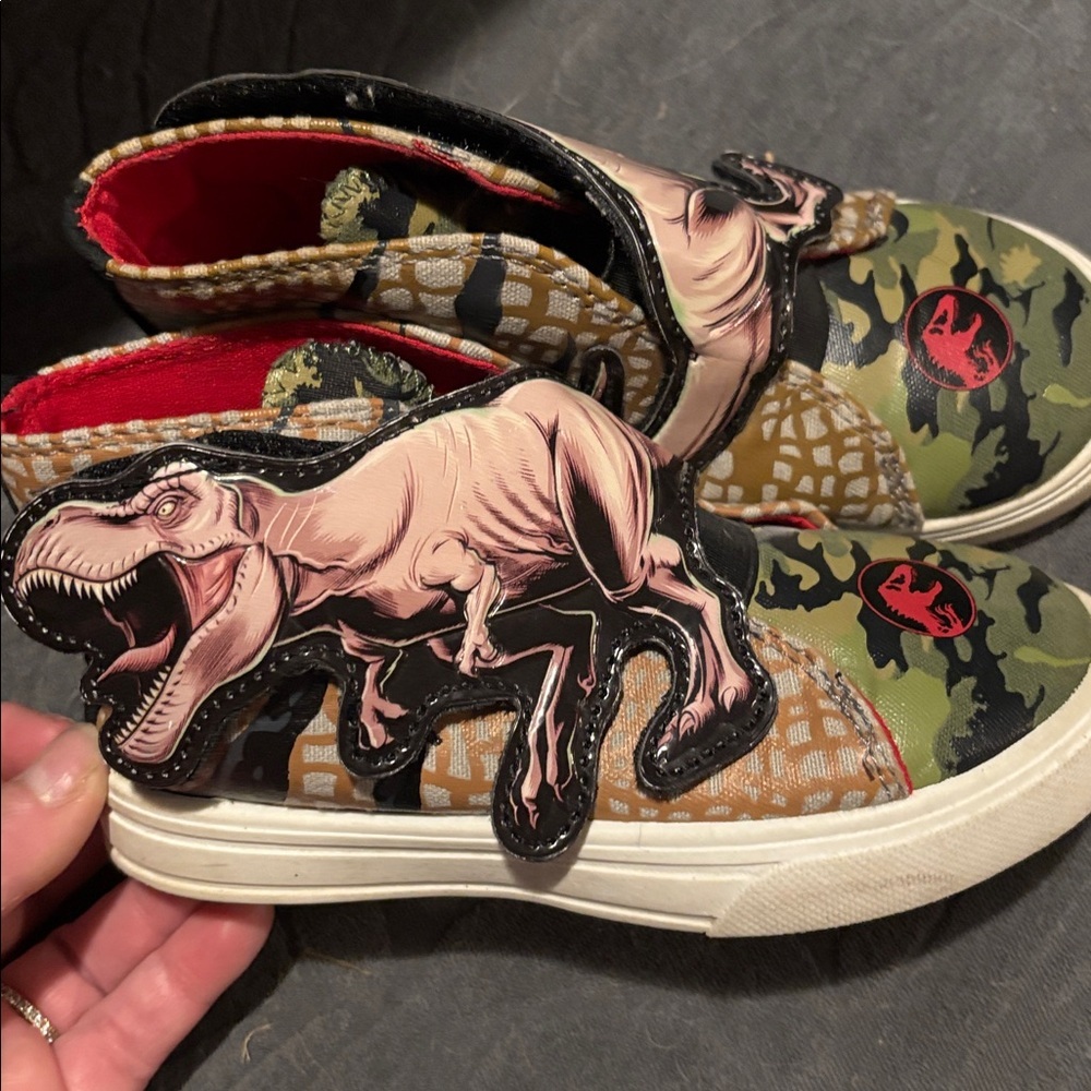 Dinosaur Camouflage Slip-On Sneakers